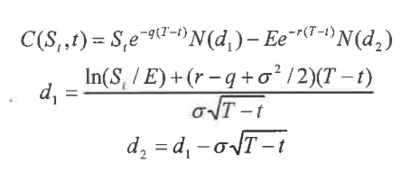Black-Scholes Merton formula