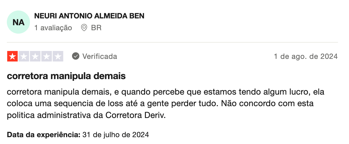 opiniao da deriv no trustpilot