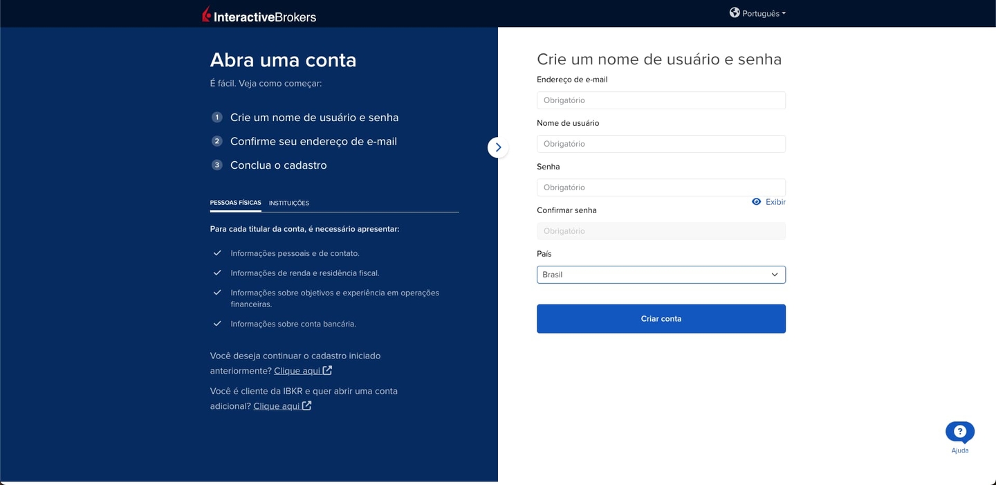abrir conta interactive brokers