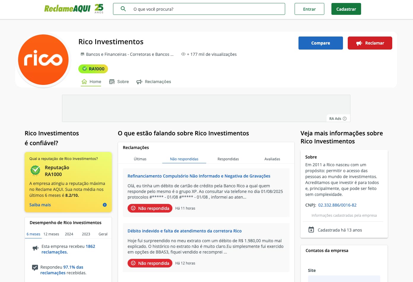 Rico Investimentos - Reclame Aqui