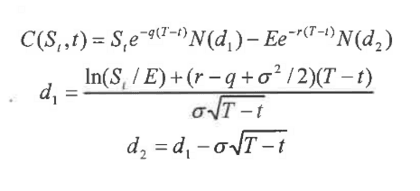 Black-Scholes Merton formula