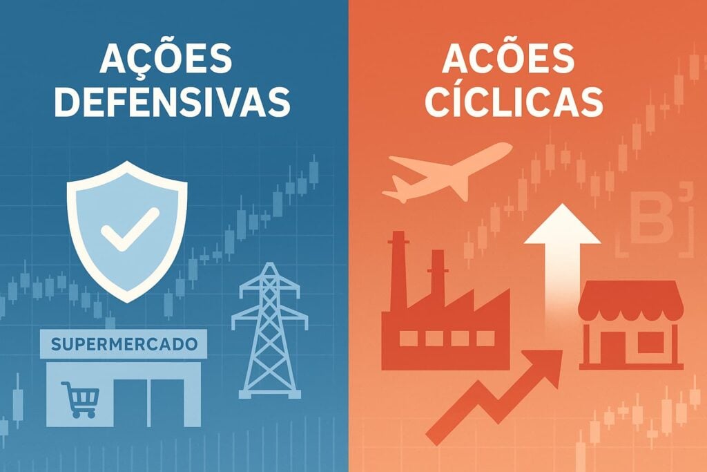 ações defensivas vs ciclicas
