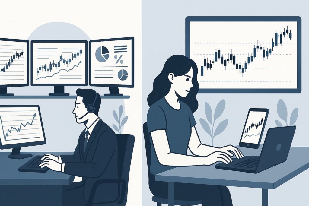 trading institucional vs varejo