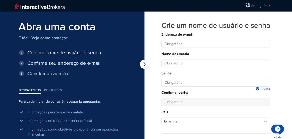 Como abrir uma conta com Interactive Brokers