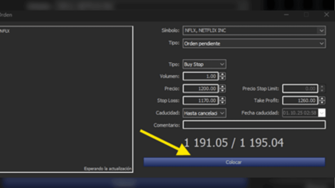 Confirmando a compra de ações da Netflix