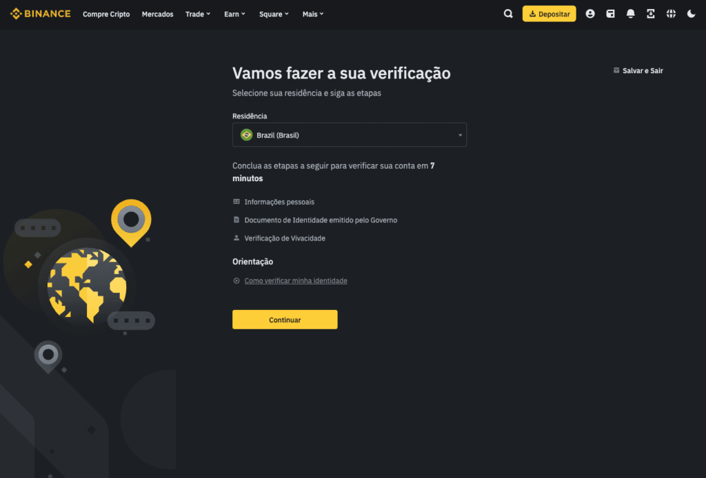 Formulário Binance